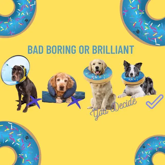 Alt view image 6 of 7 - Dog Donut Collar | Great Alternative to a Traditional Plastic Cone or a Soft Recovery Collar | Our Inflatable Recovery Collar is an Excellent Choice After Surgery | Made for Large Dogs (Blue)