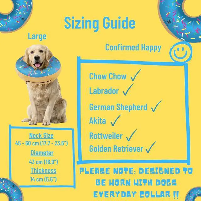 Alt view image 7 of 7 - Dog Donut Collar | Great Alternative to a Traditional Plastic Cone or a Soft Recovery Collar | Our Inflatable Recovery Collar is an Excellent Choice After Surgery | Made for Large Dogs (Blue)