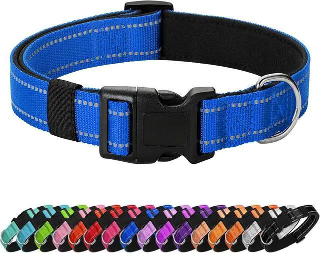 Main image of Reflective Dog Collar Padded with Soft Neoprene Breathable Quick Release Basic Dog Collars for Medium Dogs Blue Boy Girl