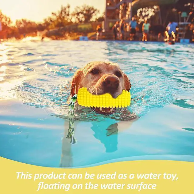 Alt view image 4 of 6 - Dog Chew Corn Toy,for Aggressive Chewers Small Medium Large Breed,Interactive Squeaky Dog Tooth Cleaning Tool Water Float Toy,Suitable for Small,Medium and Large Dogs