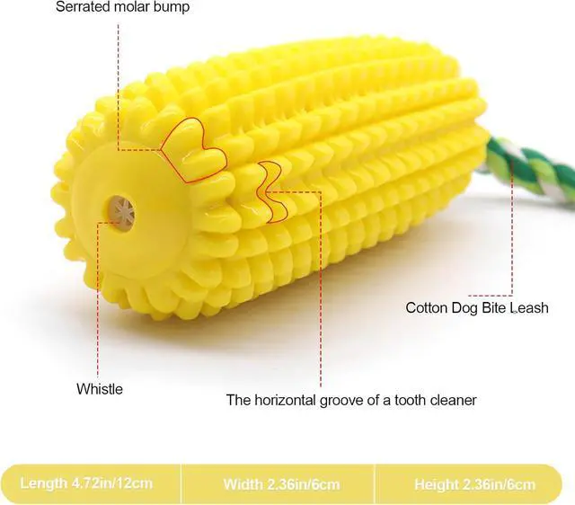 Alt view image 2 of 6 - Dog Chew Corn Toy,for Aggressive Chewers Small Medium Large Breed,Interactive Squeaky Dog Tooth Cleaning Tool Water Float Toy,Suitable for Small,Medium and Large Dogs