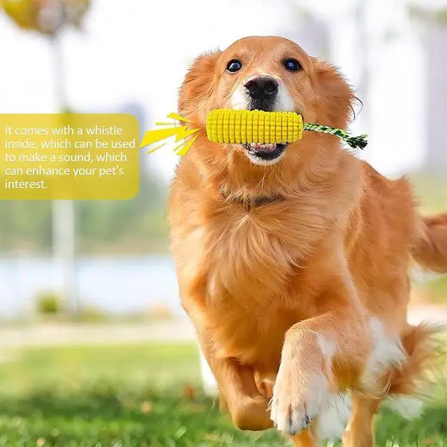 Alt view image 5 of 6 - Dog Chew Corn Toy,for Aggressive Chewers Small Medium Large Breed,Interactive Squeaky Dog Tooth Cleaning Tool Water Float Toy,Suitable for Small,Medium and Large Dogs