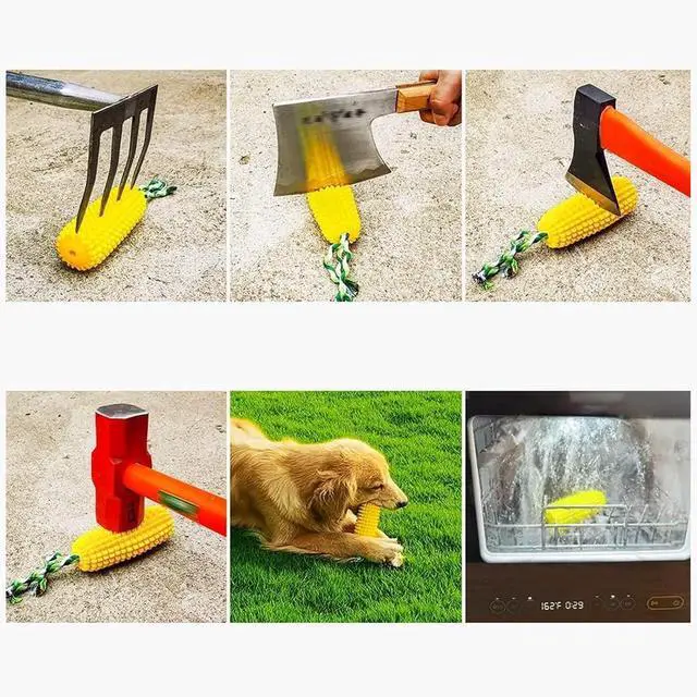 Alt view image 6 of 6 - Dog Chew Corn Toy,for Aggressive Chewers Small Medium Large Breed,Interactive Squeaky Dog Tooth Cleaning Tool Water Float Toy,Suitable for Small,Medium and Large Dogs
