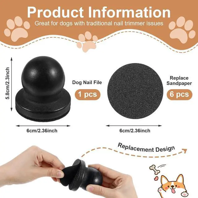 Alt view image 2 of 7 - Dog Nail File with 6Pcs Replaceable Filing Disc, Dog Scratch Board for Safe and Easy Nail Care, Dog Nail Scratch Board Ensures Smooth and Healthy Nails for Dogs and Cats