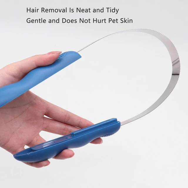Alt view image 4 of 6 - Dog Shedding Blade Dual-Sided Shedding Blades Stainless Steel Doggie Deshedding Brush Tool Curry Comb Dogs Brush Slicker Brushes for Grooming Pet Loose Hair Removal All Dogs Coat Types