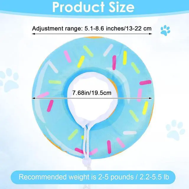 Alt view image 2 of 7 - Cat Cone Collar Adjustable Cat Recovery Collar Soft Cone Cute Cats Collars After Surgery Kitten Recovery Cones to Stop Licking Pet Elizabethan Collars for Cats Kittens and PuppiesBlue