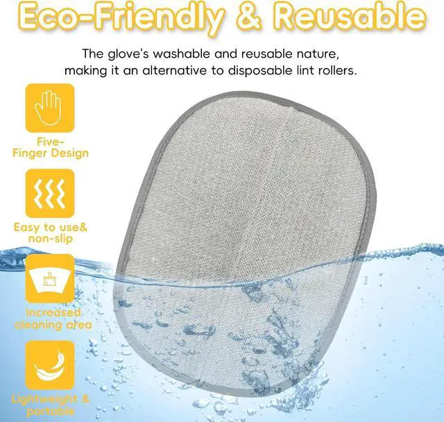 Alt view image 5 of 7 - Pet Hair Removal Glove,Five-Finger Magic Brush Electrostatic Mitt | Pet Hair Remover Tool for Dog & Cat, Reusable Pet Hair Gloves Pet Grooming Needs, Fur Remover for Couch & Clothing