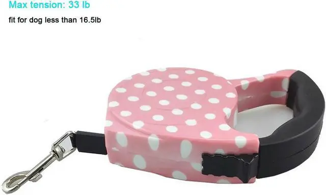 Alt view image 2 of 6 - Blovess Yueton 16.5 ft Pet Dog Cat Puppy Retractable Leash Traction Rope Walking Lead Leash (Pink)