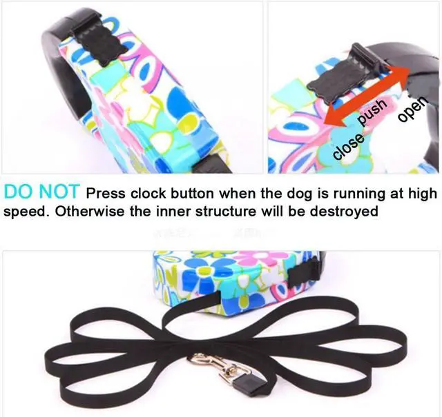 Alt view image 3 of 6 - Blovess Yueton 16.5 ft Pet Dog Cat Puppy Retractable Leash Traction Rope Walking Lead Leash (Pink)
