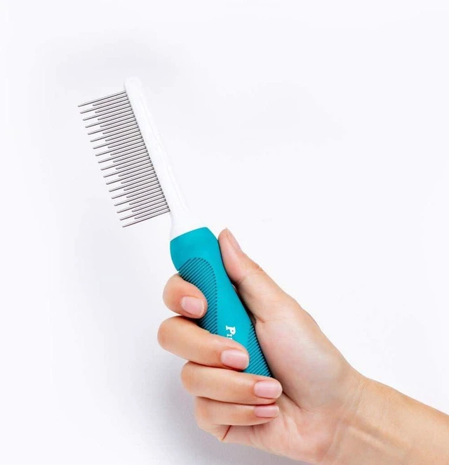 Alt view image 7 of 7 - Pet Comb, Long & Short Stainless Steel Teeth Grooming Comb for Dogs & Cats | Pets Hair Detangling Comb, Fine Teeth, Non-Slip Handle, Remove Tangles, Mats, Knots & Loose Fur from Undercoat, Shedding To