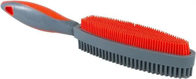 Main image of Duo Pet Hair Rubber Brush, Dual Sided to Easily Remove Fur and Lint from Clothing and Upholstery, Thick Bristles Groom Dogs and Cats, Easy to Clean, Colors May Vary