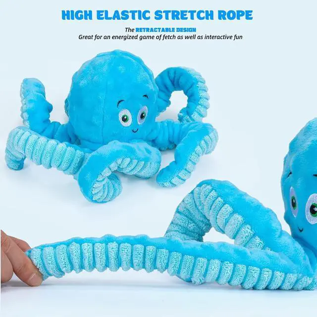 Alt view image 2 of 6 - Dog Toys for Aggressive Chewers Indestructible Squeaky Dog Toys Octopus-Tug of War Dog Toys for Large Breed Tough Interactive Stuffed Dog Chew Toys for Puppies Small & Large Dogs