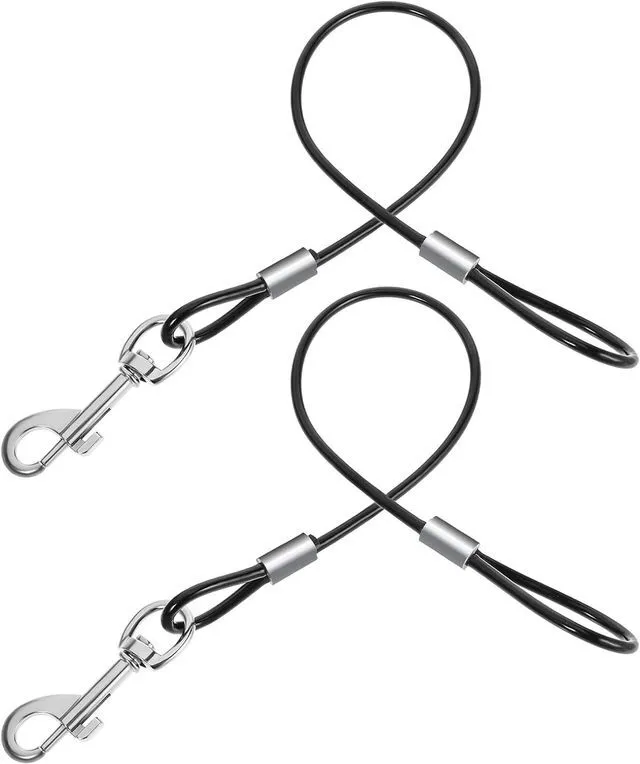 Main image of Xindojuz 2 PCS Chew Proof Dog Leash Extender for Training, Retractable Dog Leashes Heavy Duty for Small Dogs, No Tangle Multiple Two Dogs Leashes for Collars & Harnesses (Black, 15.75 Inch/40 cm)
