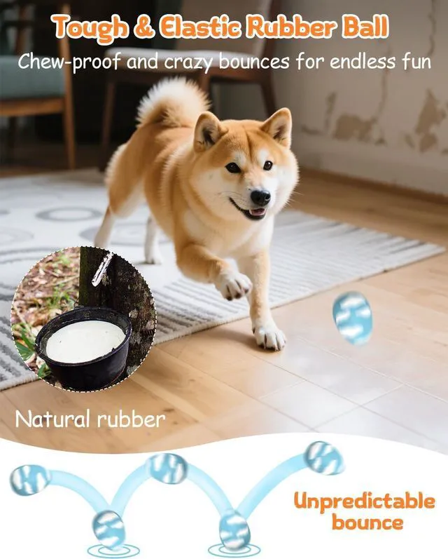 Alt view image 3 of 7 - Squeaky Dog Toys for Aggressive Chewers, Tough Rubber Bouncy Balls for Boredom, Durable Pet Chew Toy Ball for Large Medium Breed Dogs (2.8 * 3.7inch)