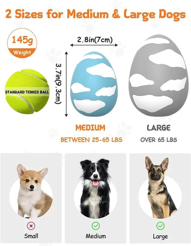 Alt view image 5 of 7 - Squeaky Dog Toys for Aggressive Chewers, Tough Rubber Bouncy Balls for Boredom, Durable Pet Chew Toy Ball for Large Medium Breed Dogs (2.8 * 3.7inch)