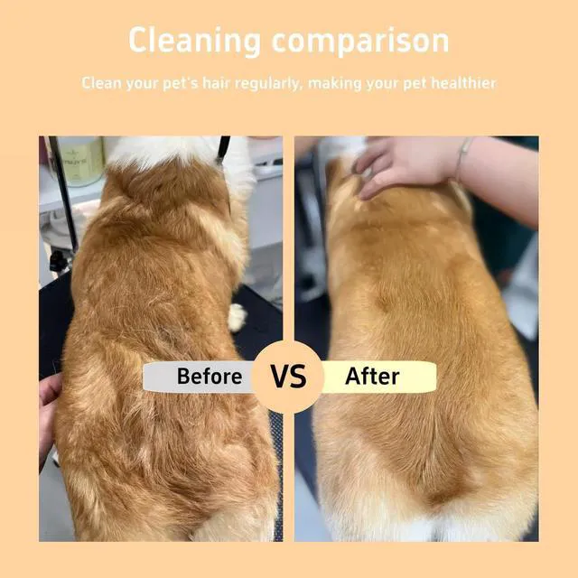 Alt view image 5 of 6 - 2PCS Pet Comb for Dogs & Cats with Long & Short Stainless Steel Metal Teeth for Shedding and Tangles, Self-Cleaning Pet Comb for Dogs and Cats, Comfort and safety