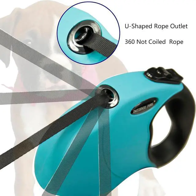 Alt view image 3 of 7 - Small 13 FT Retractable Dog Leash Hands-Free Adjustable Leash for Dogs Up to 22lbs, Tangle-Free Nylon with Ergonomic Grip for Walking, Training & Outdoor Safety Blue S