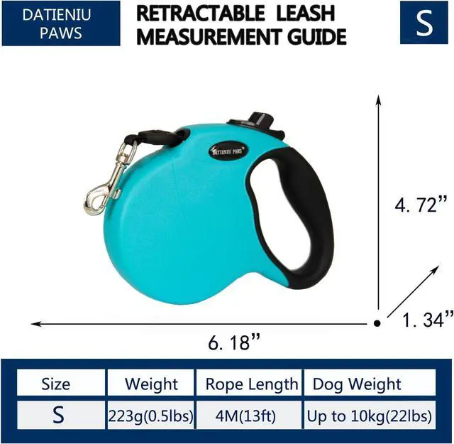 Alt view image 4 of 7 - Small 13 FT Retractable Dog Leash Hands-Free Adjustable Leash for Dogs Up to 22lbs, Tangle-Free Nylon with Ergonomic Grip for Walking, Training & Outdoor Safety Blue S
