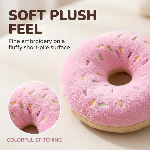 Alt view image 4 of 7 - 3Pcs Colorful Pet Toy Donut-Shape Squeaky Squeaker Puppy Dog Pet Cat Kitten Sound Chews Toy Random Color Sturdy and Practical Simple and Sophisticated DesignEndless Fun ToysDog Squeak Toys