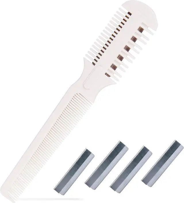 Main image of Razor Comb for Hair Cutting, Double Edged Razor Cutting Comb. with 5 Replacement Blades,Split End HairTrimmer Styling Tool for Thinning, Texturizing, and Grooming