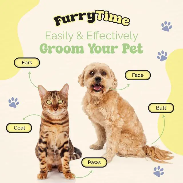 Alt view image 4 of 7 - Pet Cleaning Glove Wipes for Dogs & Cats, 30 Gloves, Hypoallergenic Pet Wipes Disposable No-Rinse Grooming, Extra Thick Bathing Wipes, Pet Dry Cleaning Paws, Coat, Ears, Eye Area, Butt | Hypoallergeni
