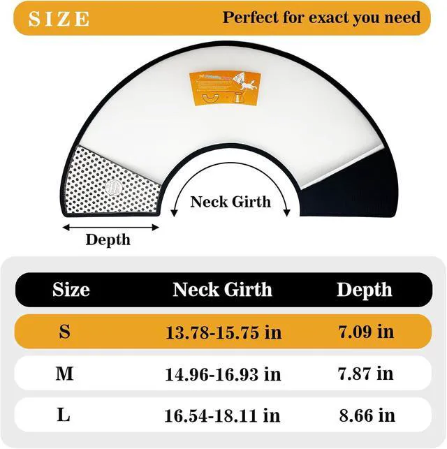 Alt view image 2 of 6 - Pet Dog Cone Collar After Surgery, Adjustable Plastic Pet Recovery | E-Collar for Dogs Cats, Soft Breathable Surgical Elizabethan Dog Neck Cover for Prevent Biting and Stop Licking Wound Medium