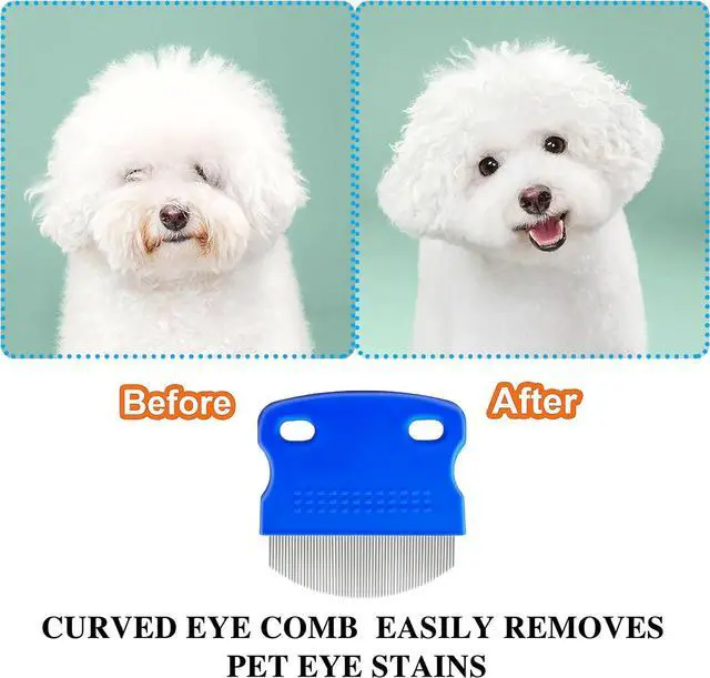 Alt view image 5 of 7 - 6 Pcs Flea Lice Comb,Stainless Steel Tear Stain Remover,Professional dog eye comb, Flea and Tick Combs for Dogs & Cats, Fine Tooth Dog Comb for Grooming