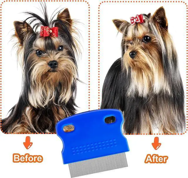 Alt view image 6 of 7 - 6 Pcs Flea Lice Comb,Stainless Steel Tear Stain Remover,Professional dog eye comb, Flea and Tick Combs for Dogs & Cats, Fine Tooth Dog Comb for Grooming
