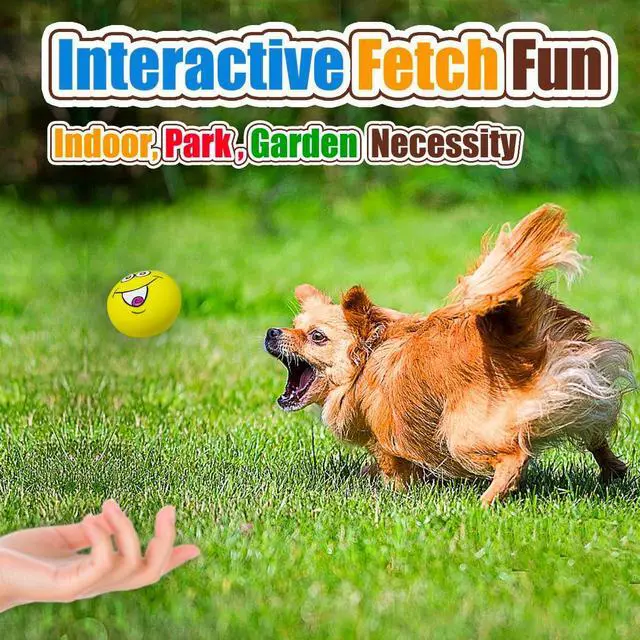 Alt view image 5 of 7 - Squeaky Dog Toys for Small Dogs, Mini Breeds, 2.2" Flat Latex Ball | 2.2"*2.2"*1.3", Flat Squeak Dog Balls 4pcs, Small Puppy Toy with Squeaker, Soft Rubber Dog Squeaky Toys for Indoor, Outdoor