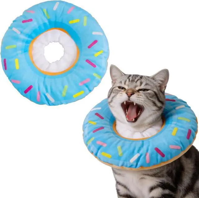 Main image of Soft Cat Elizabeth Collar Donut Anti-Licking Care for Small Cats Blue | Soft Donut Elizabeth Collar, Adjustable, Lightweight Comfort, For Small Cats