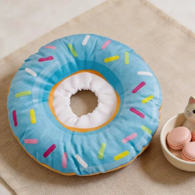 Alt view image 5 of 7 - Soft Cat Elizabeth Collar Donut Anti-Licking Care for Small Cats Blue | Soft Donut Elizabeth Collar, Adjustable, Lightweight Comfort, For Small Cats