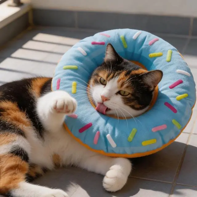 Alt view image 7 of 7 - Soft Cat Elizabeth Collar Donut Anti-Licking Care for Small Cats Blue | Soft Donut Elizabeth Collar, Adjustable, Lightweight Comfort, For Small Cats