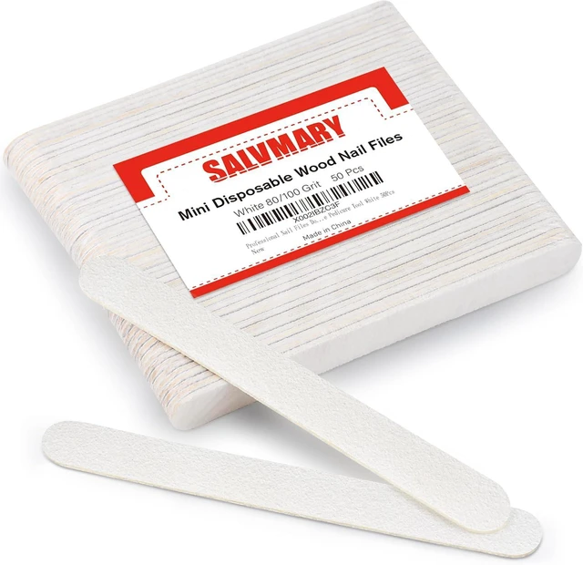 Alt view image 7 of 7 - SALVMARY Professional Disposable Small White Nail Files 80/100 Grit, 50Pcs