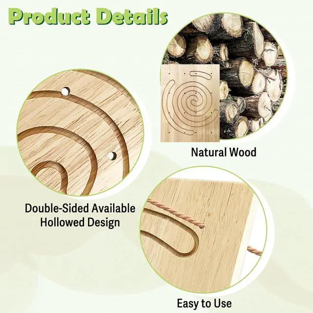 Alt view image 2 of 6 - 2 Pack Rabbit Wooden Scratch Board Bunny Foot Pad, Teeth Grinding Toys for Small Animal, Guinea Pigs Digging Platform Teeth Grinding Toys for Small Animal Hamster Chinchilla Hedgehog