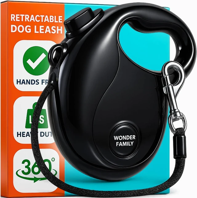 Main image of Retractable Dog Leash for Small Dogs up to 33 lbs 10ft Long Hands Free Lead for Dogs Reflective Heavy Duty Puppy Leash and Waist Dog Leashes for Training, Running, Outside Correa para Perros