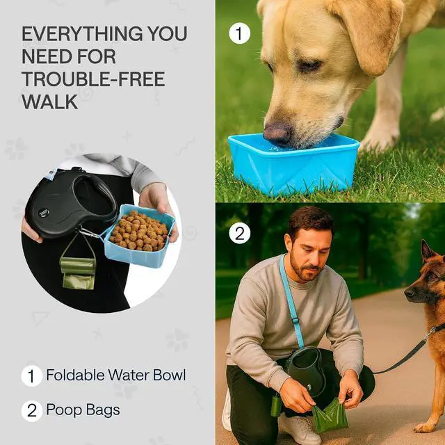 Alt view image 7 of 7 - Retractable Dog Leash for Small Dogs up to 33 lbs 10ft Long Hands Free Lead for Dogs Reflective Heavy Duty Puppy Leash and Waist Dog Leashes for Training, Running, Outside Correa para Perros