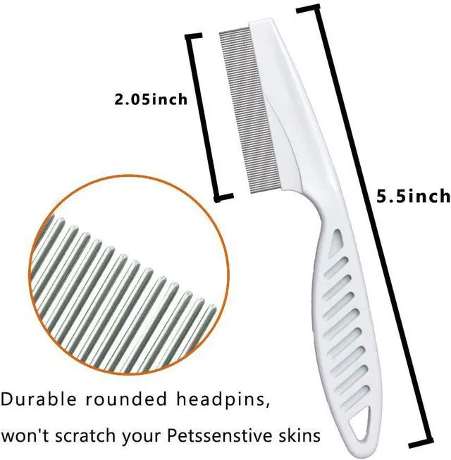 Alt view image 3 of 6 - Pet Comb for Dogs & Cats,Small Dog & Cat Grooming Comb 2 Combs,Pet Stainless Steel Teeth Cats Comb for Removing Matted Fur, Knots & Tangles,Shedding Comb,Blue