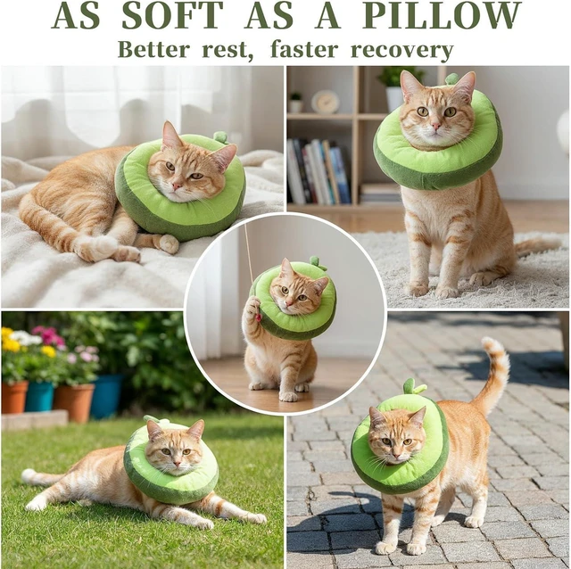 Alt view image 5 of 7 - Adjustable Cat Cone Soft Cat Recovery Collar Cute Kitten Fruits Shaped Cats Neck Collar Comfortable Pet Neck Strap Lightweight Elizabethan Cone for Cats Kitten and Puppies