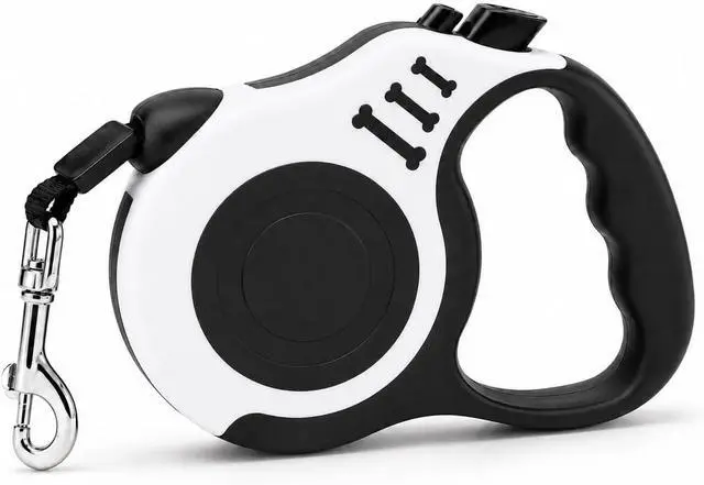Main image of 10 FT Retractable Dog Leash, Automatic Telescopic Pet Walking Leash with Non-Slip Handle, Durable Easy Grip Dog Tape Traction Rope for Small Medium Dogs, White