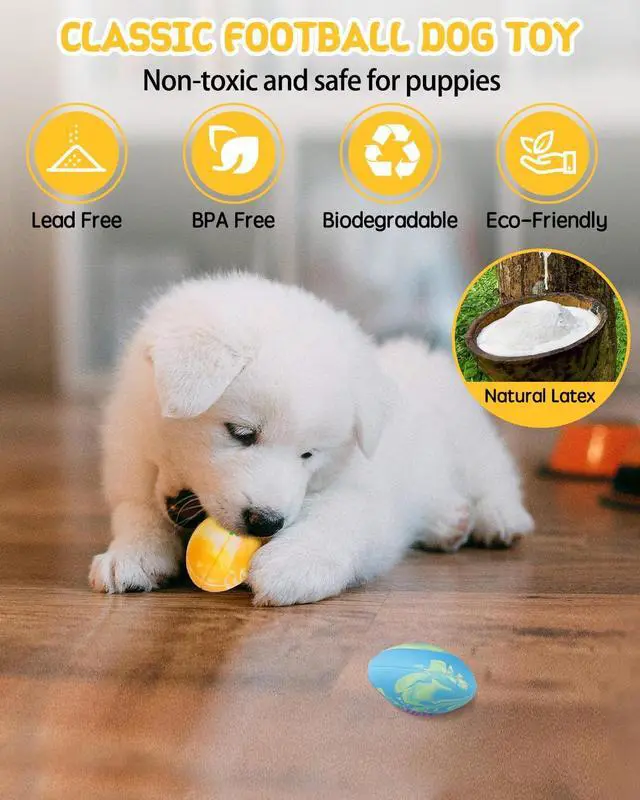 Alt view image 7 of 7 - Dog Squeaky Toy Balls, Interactive Squeak Puppy Balls for Fetch Play, Latex Rubber Pet Toy for Puppies Mini Breed Small Dogs