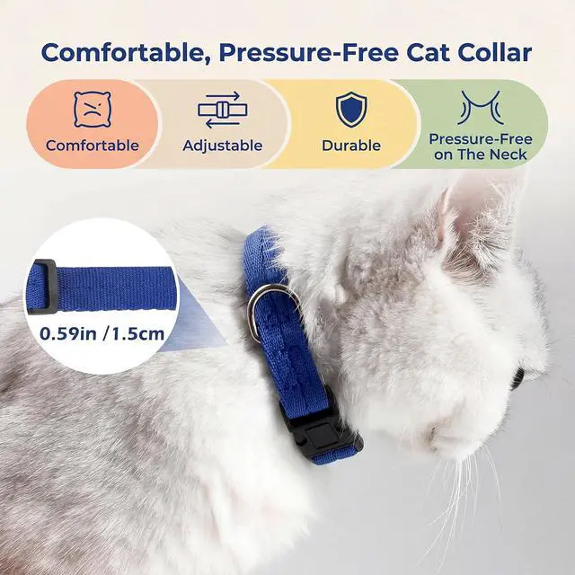 Alt view image 7 of 7 - Cat Cone Recovery Collar, Adjustable Elizabethan Collar for Cats to Stop Licking After Surgery, Soft Comfortable Pet Cone for Neck Girth 7.5''-9.0''