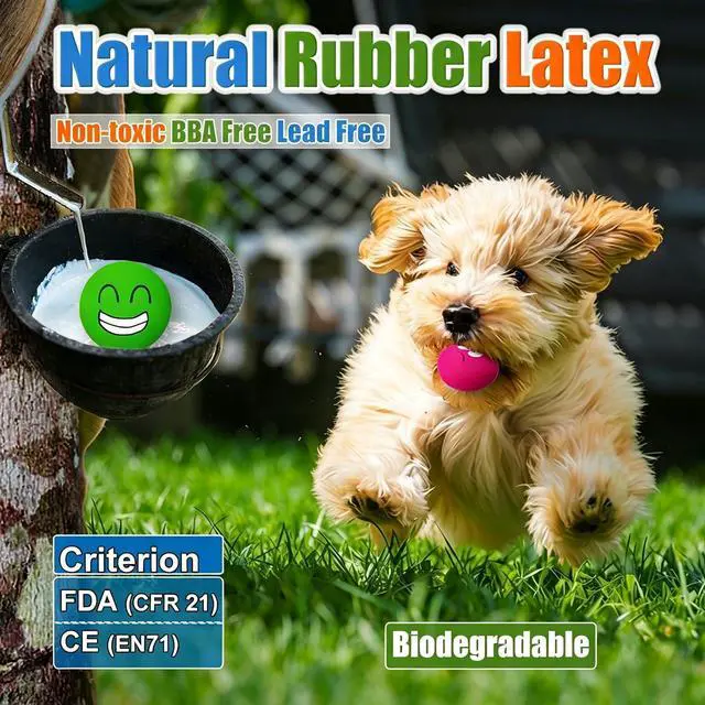 Alt view image 3 of 7 - Latex Squeaky Dog Toys for Small Dogs & Tiny Breeds, 2.2" Flat Ball | 2.2"*2.2"*1.3" Burger Shape Squeaky Dog Balls 4pcs, Puppy Squeak Toy with Squeaker, Soft Rubber Pet Toy Indoor & Outdoor