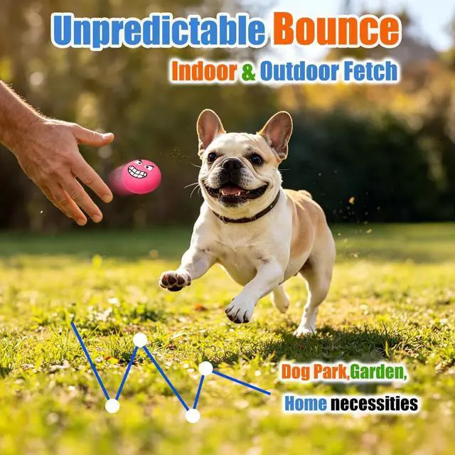 Alt view image 6 of 7 - Latex Squeaky Dog Toys for Small Dogs & Tiny Breeds, 2.2" Flat Ball | 2.2"*2.2"*1.3" Burger Shape Squeaky Dog Balls 4pcs, Puppy Squeak Toy with Squeaker, Soft Rubber Pet Toy Indoor & Outdoor