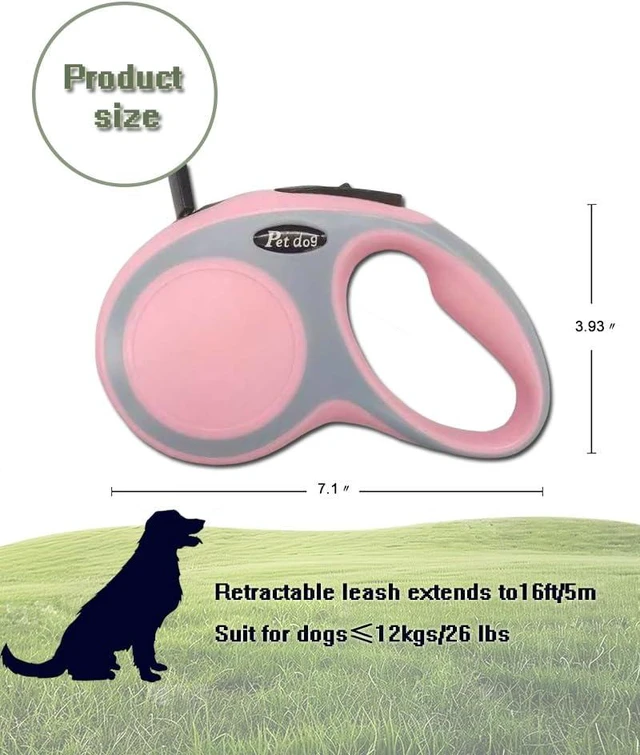 Alt view image 2 of 6 - New Retractable Dog Leash (Cord) | Ergonomic, Durable and Tangle Free Pet Walking Leash for Dogs Up to 26 lbs, 16 ft(black)