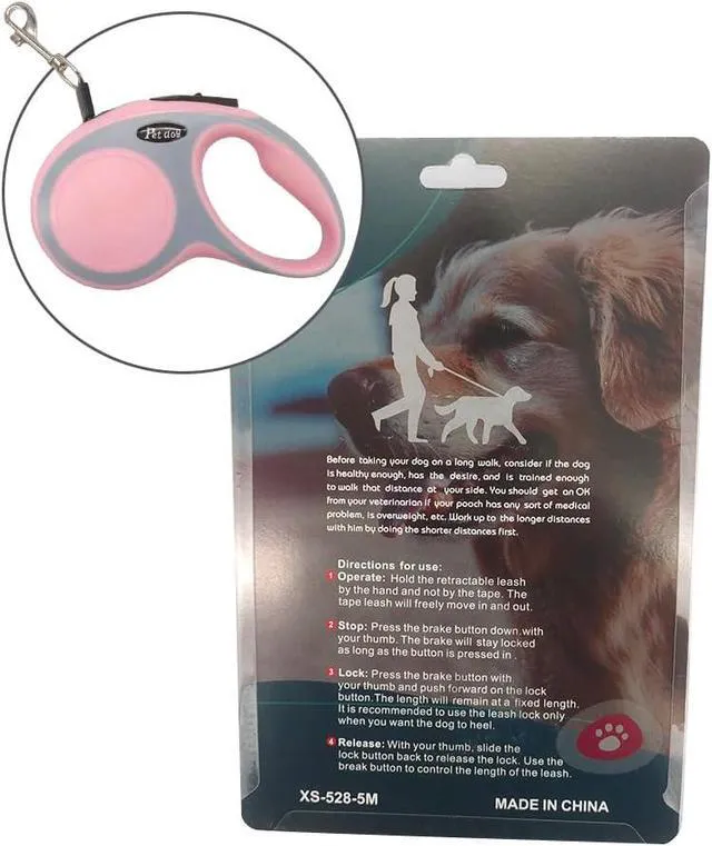 Alt view image 6 of 6 - New Retractable Dog Leash (Cord) | Ergonomic, Durable and Tangle Free Pet Walking Leash for Dogs Up to 26 lbs, 16 ft(black)