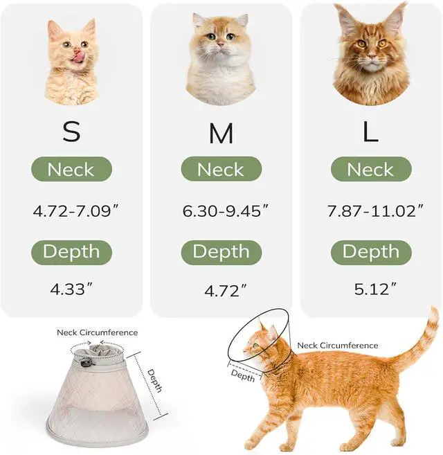 Alt view image 7 of 7 - Soft Cat Cone Collar to Stop Licking, Breathable Mesh Cone with Waterproof Liner Recovery Collar, for Kitten, Comfortable Elizabethan Alternative for Spay Neuter Grooming (S)