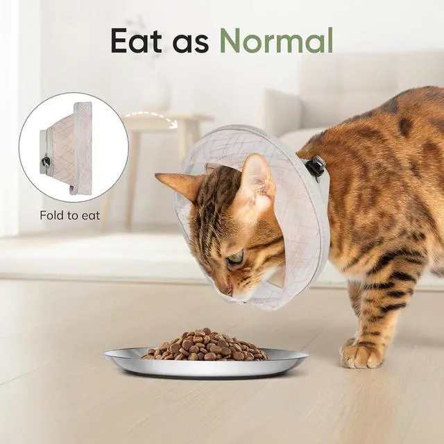 Alt view image 4 of 7 - Soft Cat Cone Collar to Stop Licking, Breathable Mesh Cone with Waterproof Liner Recovery Collar, for Kitten, Comfortable Elizabethan Alternative for Spay Neuter Grooming (S)