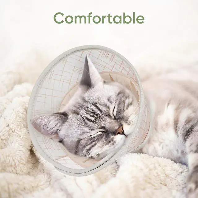 Alt view image 5 of 7 - Soft Cat Cone Collar to Stop Licking, Breathable Mesh Cone with Waterproof Liner Recovery Collar, for Kitten, Comfortable Elizabethan Alternative for Spay Neuter Grooming (S)