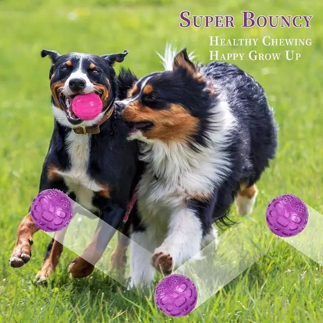 Alt view image 4 of 6 - 3'' Squeaky Dog Toy Balls for Lagre Medium Breed, Indestructible Dog Balls for Playing, Fetching & Retrieving, Durable Aggressive Chewers, 2 PCS Green