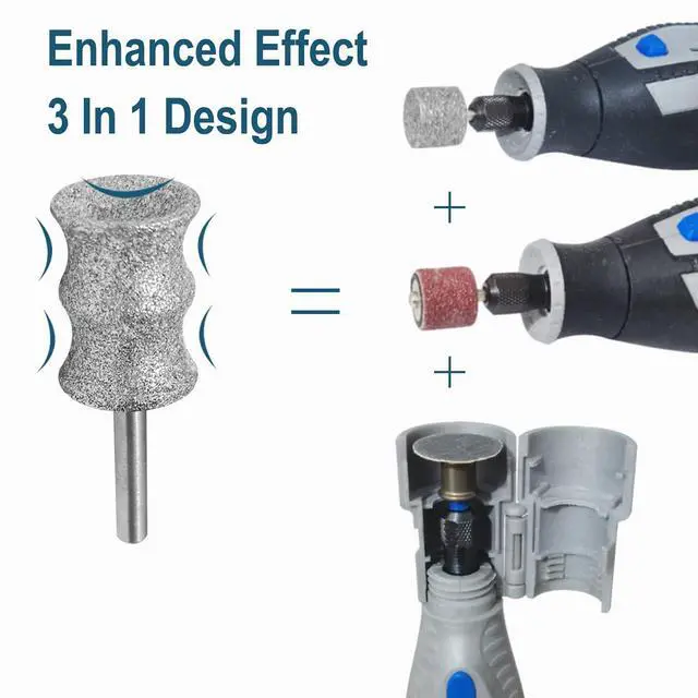 Alt view image 3 of 5 - Nail Diamond bits for Dremel - Dog Nail Grinder Attachment for Large Medium Small Dogs - 1/8" Pet Nail Grinder Wheel Work with Dremel for Pet Nail Care (A